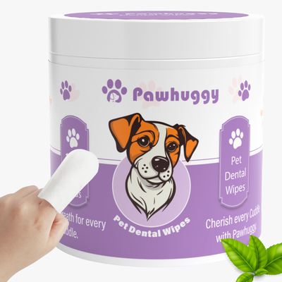 Pawhuggy Pet Dental Finger Wipes — 100 Wipes · Fresh Breath & Plaque Control