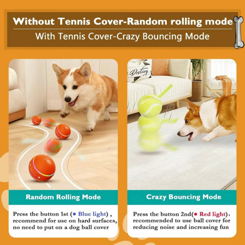 Interactive Dog Toys Dog Ball, [Newly Upgraded] Durable Motion Activated Automatic Rolling Ball Toys for/Small/Medium/Large Dogs, USB Rechargeable Springtok