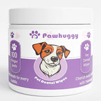Pawhuggy Pet Dental Finger Wipes — 100 Wipes · Fresh Breath & Plaque Control