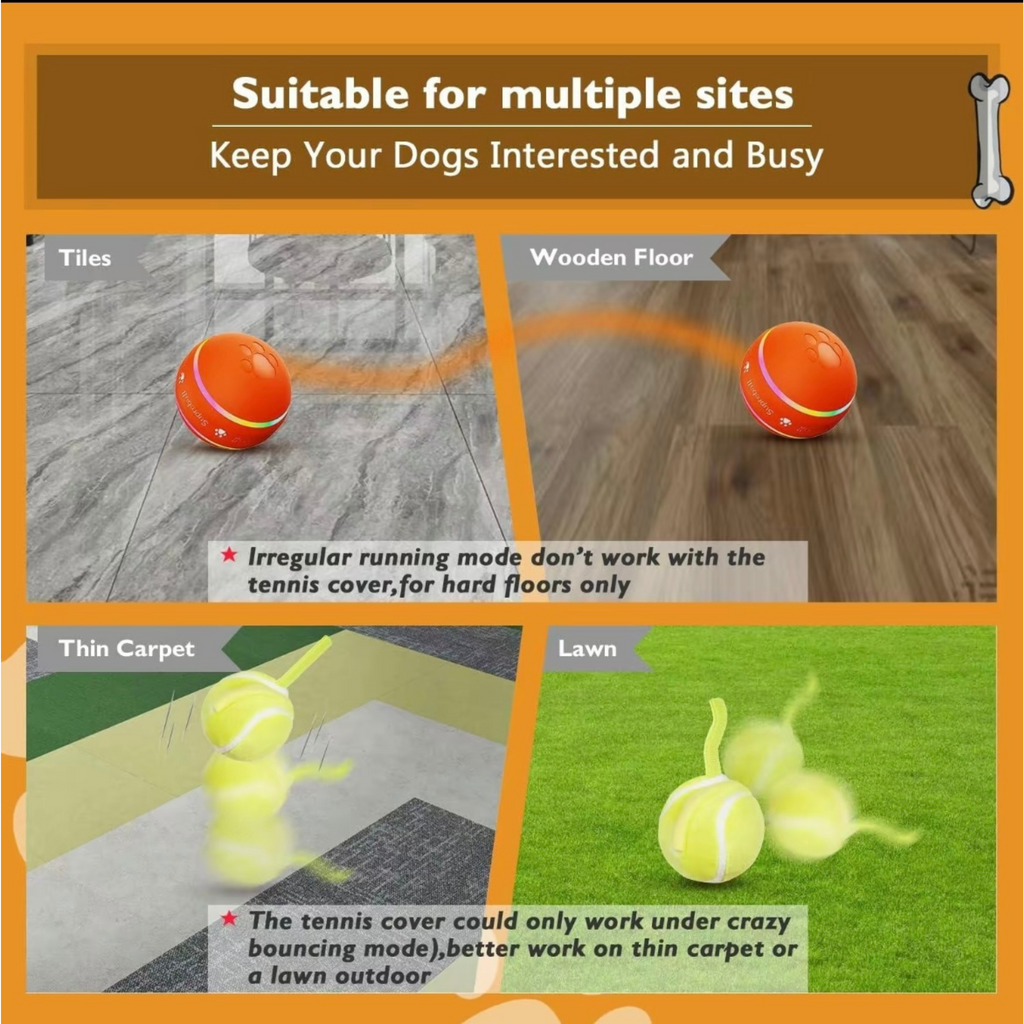 Interactive Dog Toys Dog Ball, [Newly Upgraded] Durable Motion Activated Automatic Rolling Ball Toys for/Small/Medium/Large Dogs, USB Rechargeable Springtok