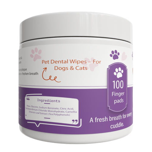 Pawhuggy Pet Dental Finger Wipes — 100 Wipes · Fresh Breath & Plaque Control