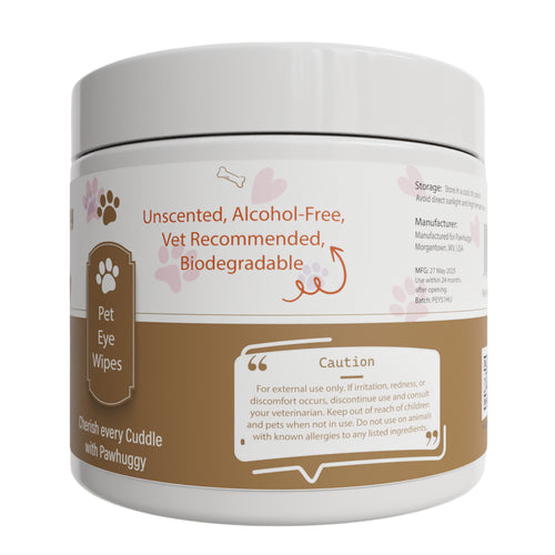 Pawhuggy Pet Eye Wipes — 100 Wipes · Tear Stain & Eye Care